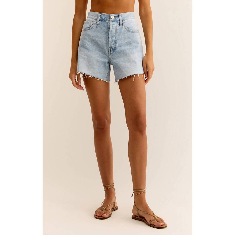 NEW Z SUPPLY everyday high rise denim shorts in sun bleached indigo